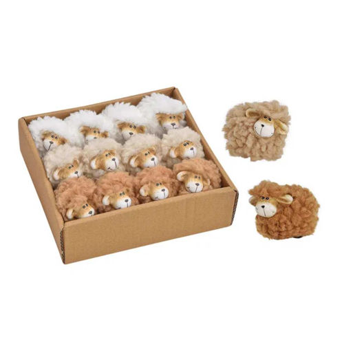 Picture of SHEEP FIGURINE WITH FUR DECOR